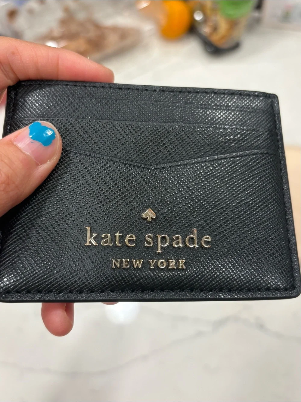 Kate Spade Staci Small Slim Leather Card Holder Black